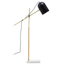 Essen Black Shade Floor Lamp With And White Marble Base