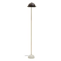 Moroni Black Metal Floor Lamp With White Marble Base