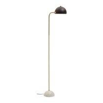 Moroni Black Metal Floor Lamp With White Marble Base