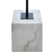 Moroni Natural Linen Floor Lamp With White Marble Base