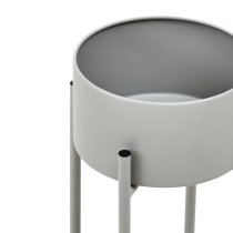 Tavira Small Metal Floor Standing Planter In Grey