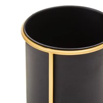 Tavira Small Metal Floor Standing Planter In Black And Gold