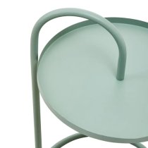 Tavira Metal Hanging Top Side Table Round In Green