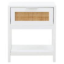 Salta Wooden Side Table With 1 Drawer In White