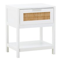 Salta Wooden Side Table With 1 Drawer In White