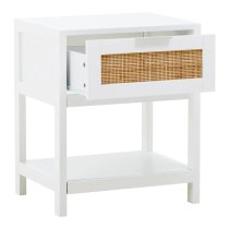 Salta Wooden Side Table With 1 Drawer In White