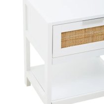 Salta Wooden Side Table With 1 Drawer In White