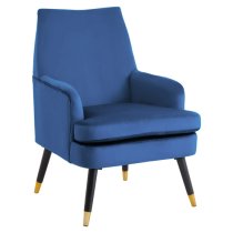 Lagos Velvet Armchair In Midnight Blue