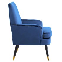 Lagos Velvet Armchair In Midnight Blue