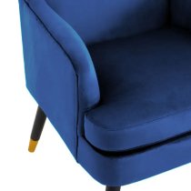 Lagos Velvet Armchair In Midnight Blue