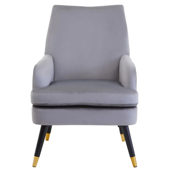 Lagos Velvet Armchair In Grey