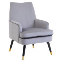 Lagos Velvet Armchair In Grey