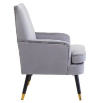 Lagos Velvet Armchair In Grey