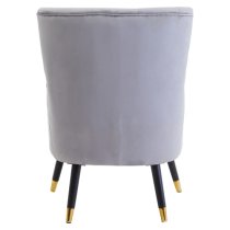 Lagos Velvet Button Tufted Armchair In Grey