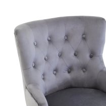 Lagos Velvet Button Tufted Armchair In Grey