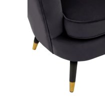 Lagos Velvet Accent Chair In Black