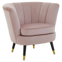 Lagos Velvet Accent Chair In Dusky Pink