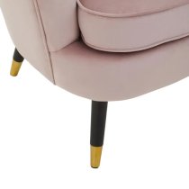 Lagos Velvet Accent Chair In Dusky Pink