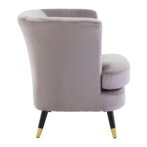 Lagos Velvet Scalloped Armchair In Mink