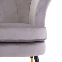 Lagos Velvet Scalloped Armchair In Mink