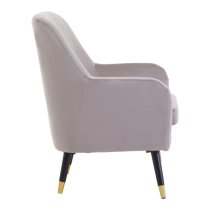 Lagos Velvet Scalloped Armchair In Mink With Black Legs