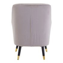 Lagos Velvet Scalloped Armchair In Mink With Black Legs