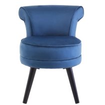 Lagos Velvet Kids Seating Chair In Midnight Blue