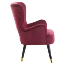 Lagos Velvet Cut Out Back Armchair In Wine