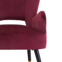 Lagos Velvet Cut Out Back Armchair In Wine