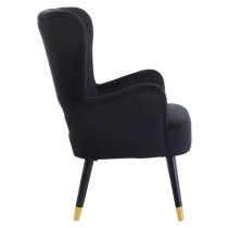 Lagos Velvet Cut Out Back Armchair In Black