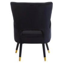 Lagos Velvet Cut Out Back Armchair In Black