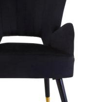 Lagos Velvet Cut Out Back Armchair In Black