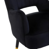 Lagos Velvet Cut Out Back Armchair In Black