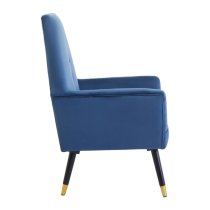 Lagos Velvet Button Detail Armchair In Midnight Blue