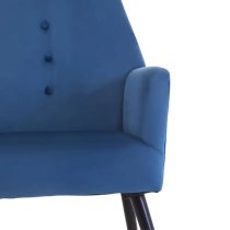 Lagos Velvet Button Detail Armchair In Midnight Blue