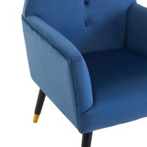 Lagos Velvet Button Detail Armchair In Midnight Blue