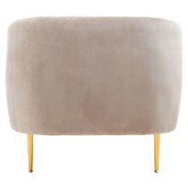 York Velvet Armchair In Mink With Gold Metal Legs