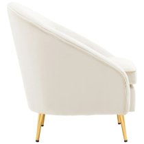 York Velvet Armchair In Beige With Gold Metallic Legs