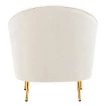 York Velvet Armchair In Beige With Gold Metallic Legs