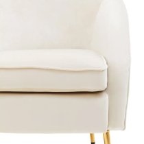 York Velvet Armchair In Beige With Gold Metallic Legs