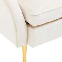 York Velvet Armchair In Beige With Gold Metallic Legs