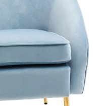 York Velvet Armchair In Aqua Blue With Gold Metallic Legs