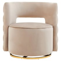 York Velvet Swivel Bedroom Chair In Mink