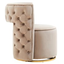 York Velvet Swivel Bedroom Chair In Mink