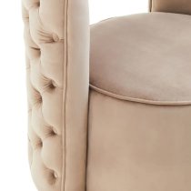 York Velvet Swivel Bedroom Chair In Mink