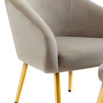 York Velvet Armchair Chair And Footstool In Mink