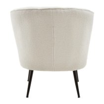 Yurga Velvet Channel Armchair in Plush White With Black Legs