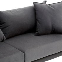 Koper Fabric 2 Seater Sofa In Plush Grey With Black Legs