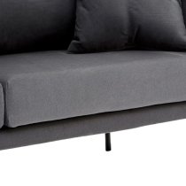 Koper Fabric 2 Seater Sofa In Plush Grey With Black Legs