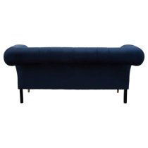 Salta Velvet 2 Seater Sofa In Midnight Blue With Pointed Legs